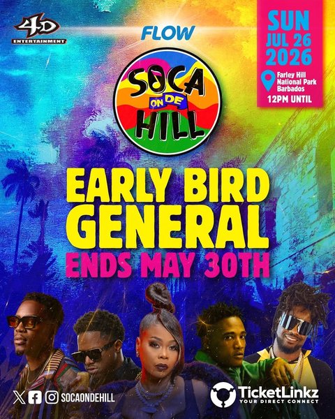 Event poster for FLOW Soca on De Hill