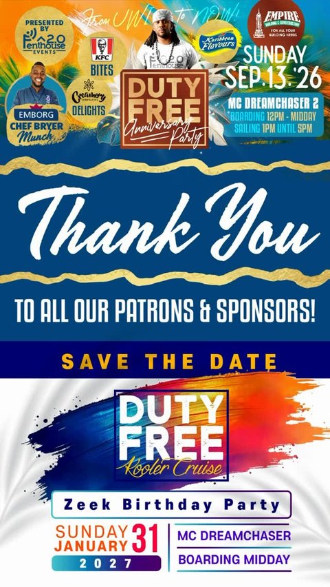 Event poster for Duty Free Kooler Cruise - Zeek Birthday Party