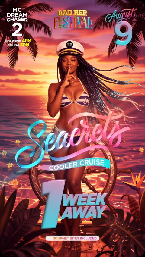 Event poster for Bad Rep Festival - Seacrets Cooler Cruise