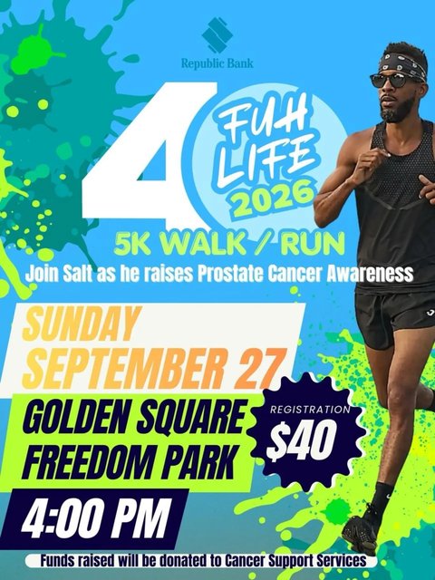 Event poster for 40 Fuh Life 5K Walk / Run