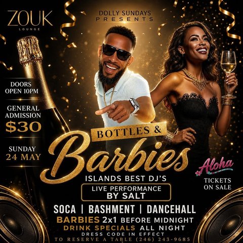 Event poster for Bottles & Barbies