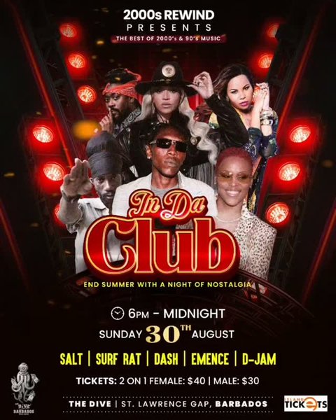Event poster for 2000s Rewind Presents: In Da Club