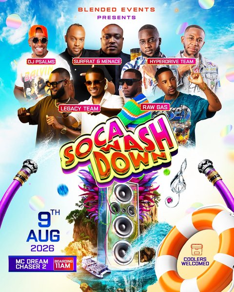 Event poster for Soca Washdown