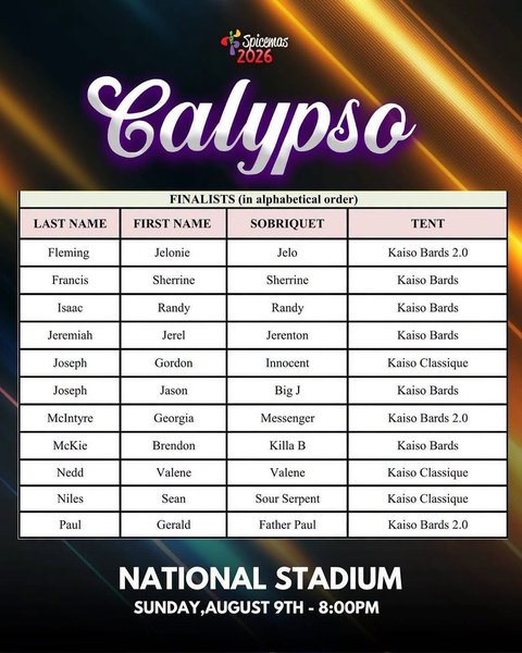 Event poster for Calypso 2026