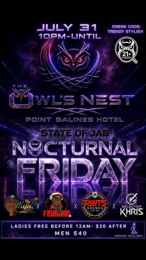 Event poster for Nocturnal Friday