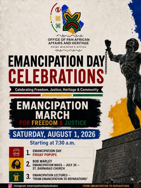 Event poster for Emancipation Day March for Freedom & Justice