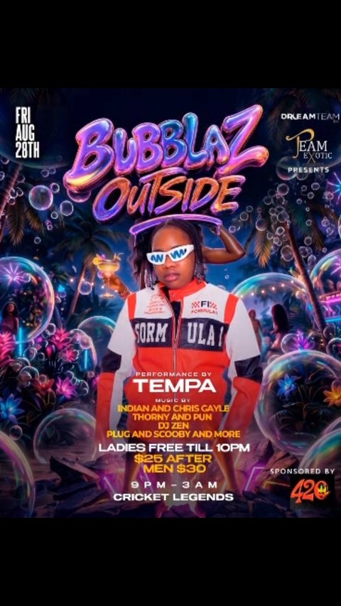 Event poster for Bublaz Outside