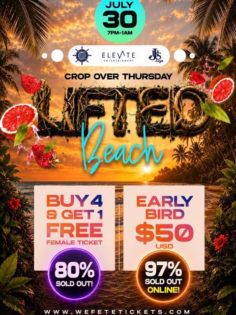 Event poster for Lifted Beach