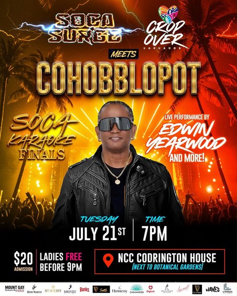 Event poster for Soca Surge Meets Cohboblot