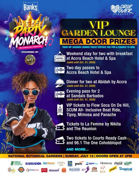 Event poster for Banks Party Monarch VIP Garden Lounge
