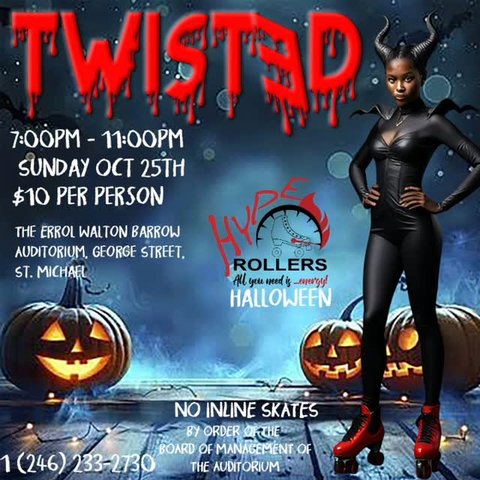 Event poster for Twisted Skate Party: The Halloween Edition