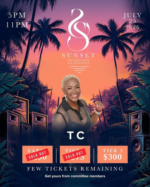 Event poster for Sunset: The Exclusive All-Inclusive