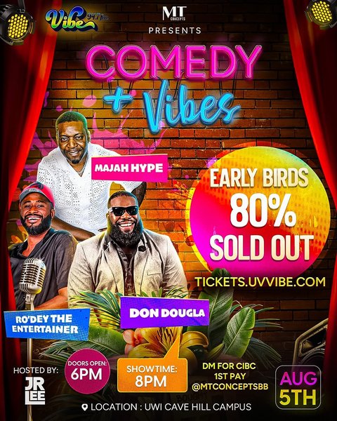 Event poster for Comedy + Vibes