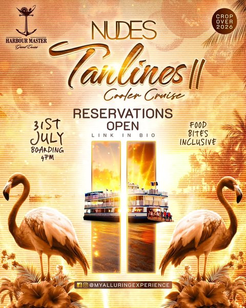 Event poster for NUDES Tanlines II Cooler Cruise