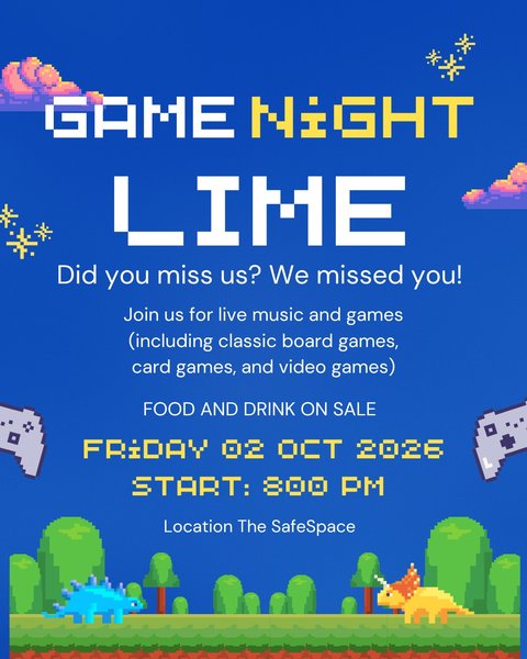 Event poster for Game Night Lime