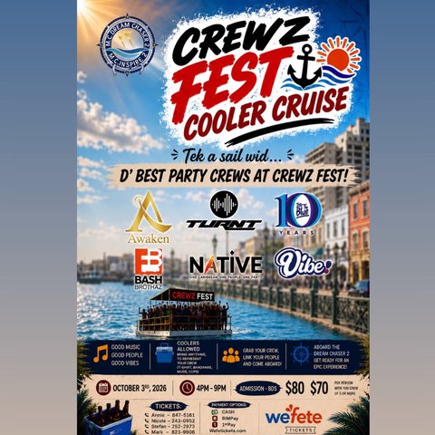 Event poster for Crewz Fest Cooler Cruise