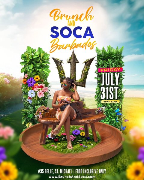 Event poster for Brunch and Soca Barbados