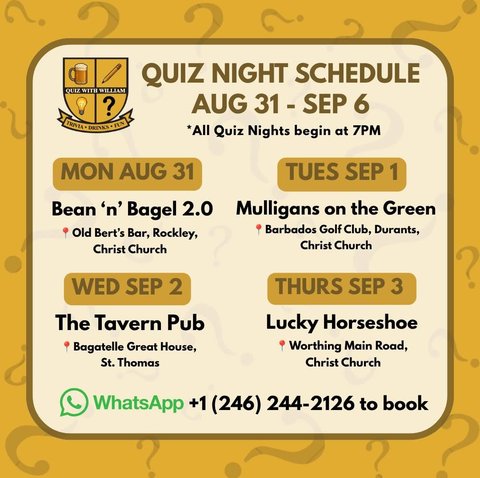 Event poster for Quiz Night