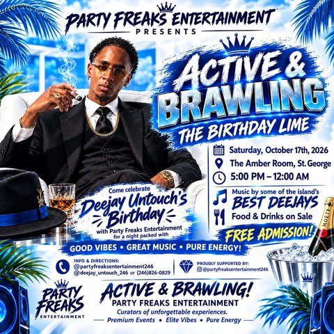 Event poster for Active & Brawling - The Birthday Lime
