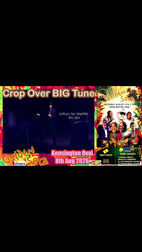 Event poster for Golden Soca Crop Over Big Tune