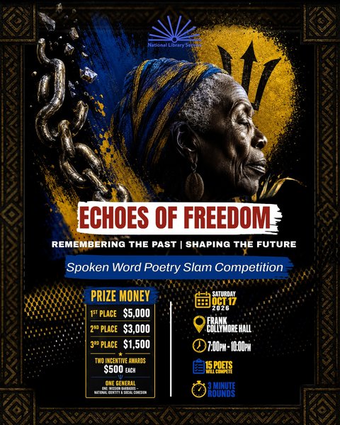 Event poster for Echoes of Freedom Spoken Word Poetry Slam