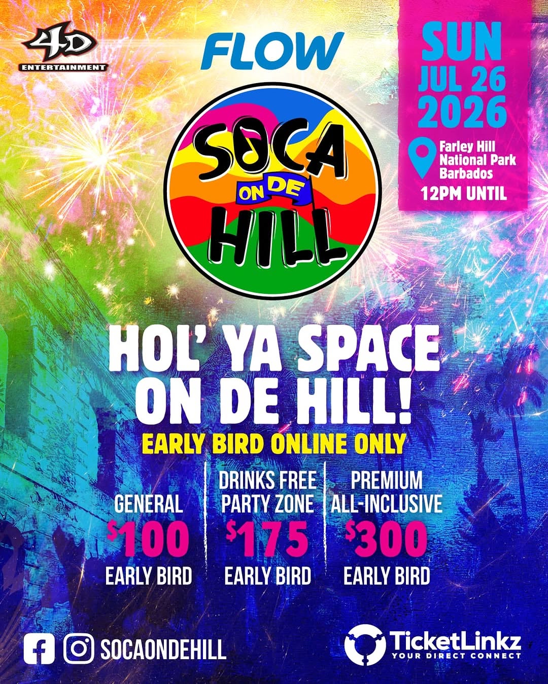 Event poster for Soca On De Hill