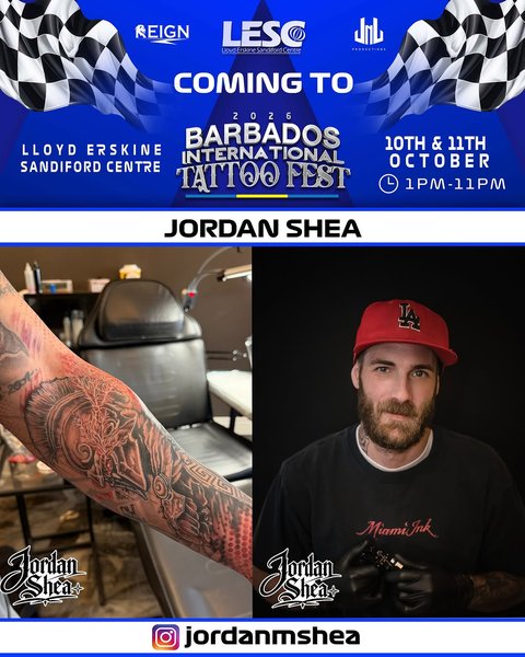 Event poster for Barbados International Tattoo Fest