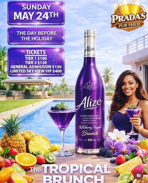 Event poster for The Tropical Brunch