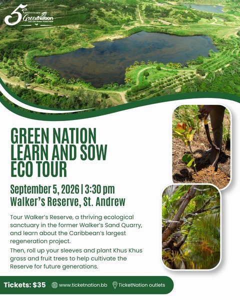 Event poster for Green Nation Learn and Sow Eco Tour