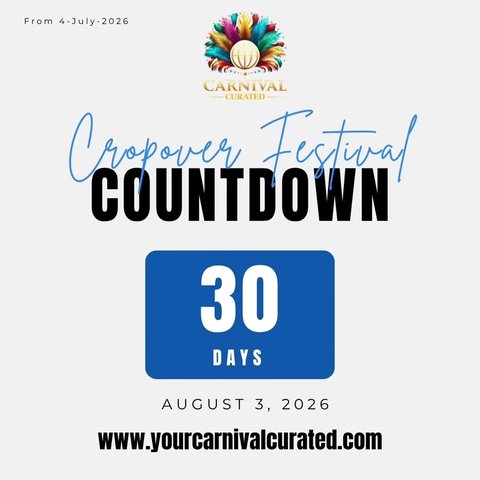 Event poster for Crop Over Festival Countdown