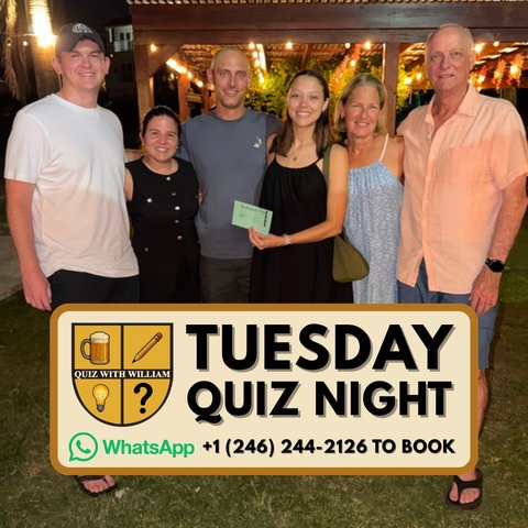 Event poster for Tuesday Quiz Night