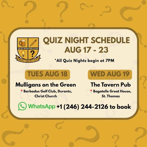 Event poster for Quiz Night
