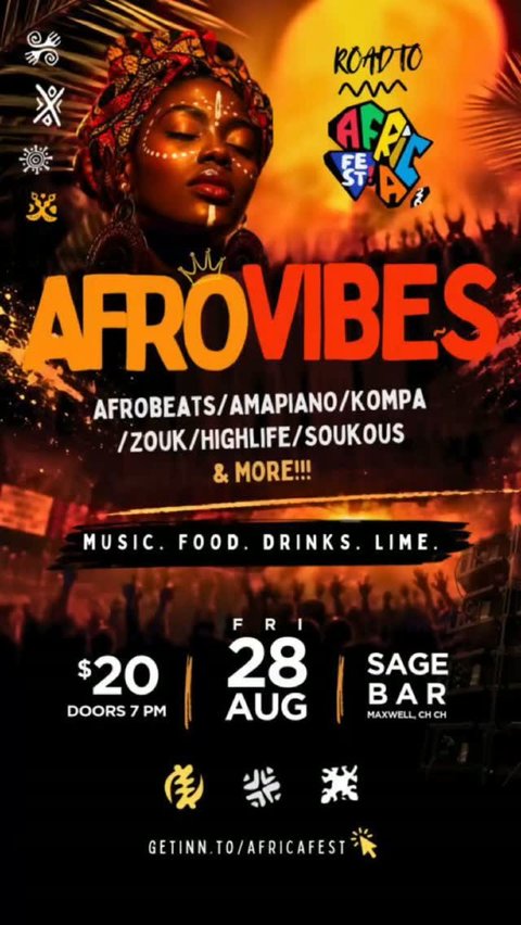 Event poster for Afro Vibes