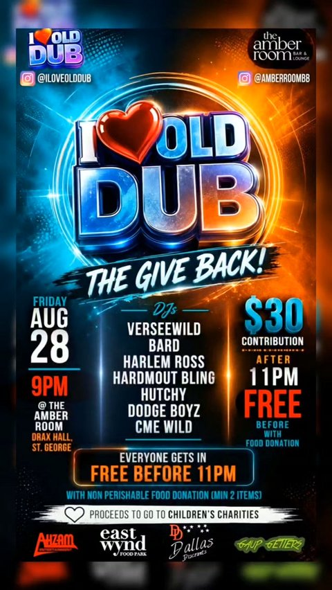 Event poster for I Love Old Dub - The Give Back