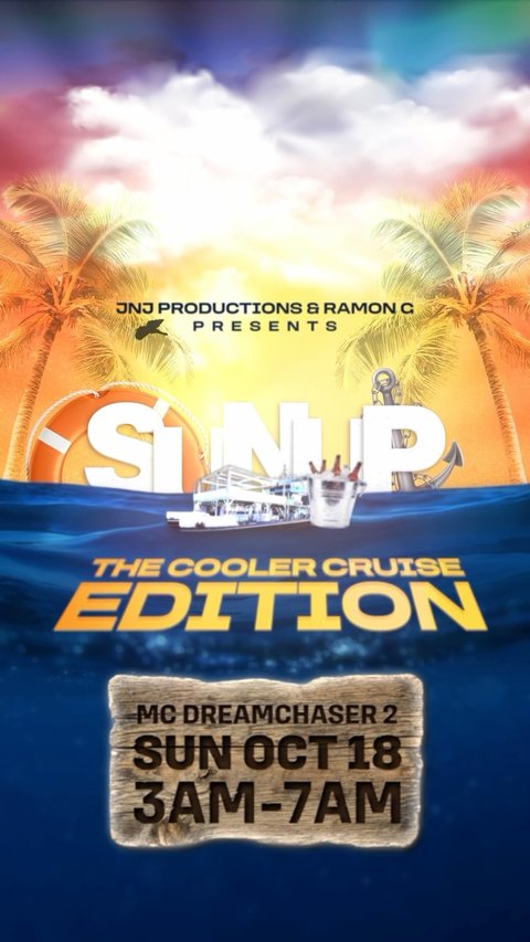 Event poster for SUNUP Sunrise Cruise