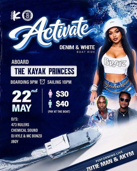 Event poster for Activate: Denim & White Boat Ride