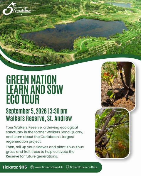 Event poster for Green Nation Learn and Sow Eco Tour