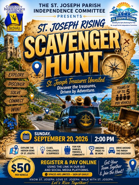 Event poster for St. Joseph Rising Scavenger Hunt