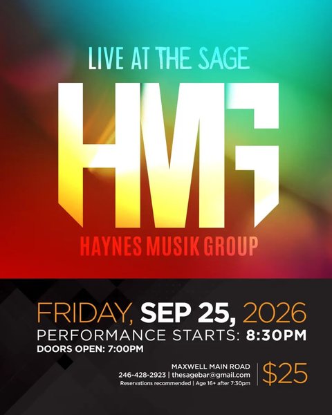 Event poster for Haynes Musik Group Live at The Sage