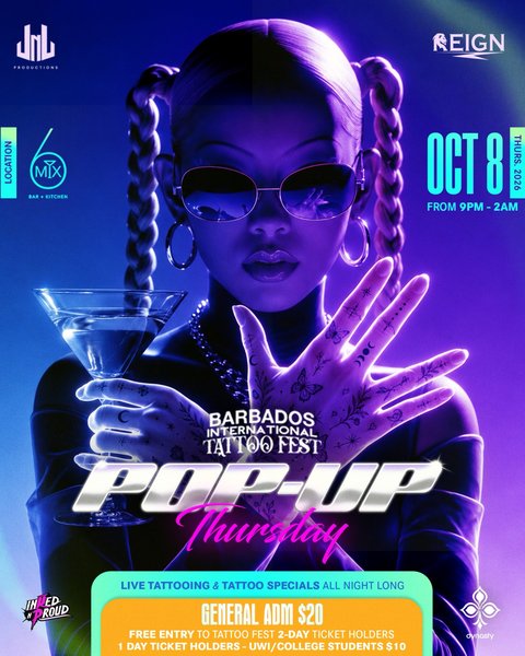Event poster for Tattoo Fest Barbados Pop-Up