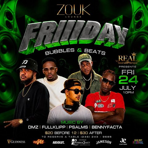 Event poster for Zouk Lounge - Friday Vibes