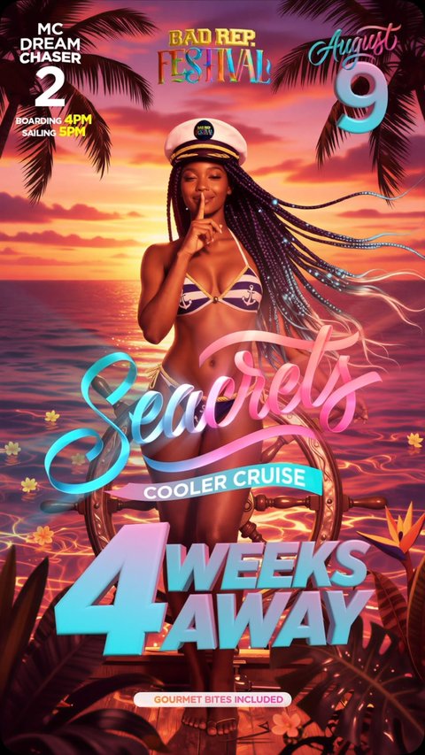 Event poster for Bad Rep Festival - Seacrets Cooler Cruise