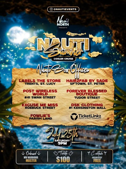 Event poster for Nauti Summer Cooler Cruise
