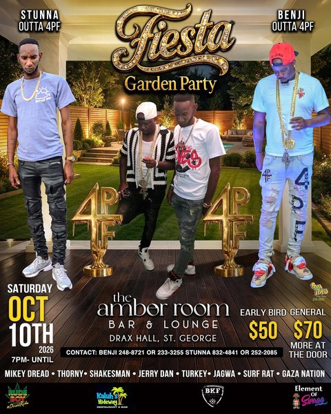 Event poster for Fiesta Garden Party