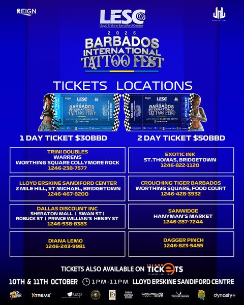 Event poster for Barbados International Tattoo Fest