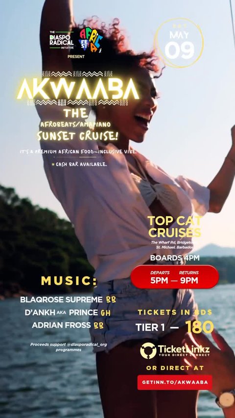 Event poster for Akwaaba The Afrobeats/Afritano Sunset Cruise