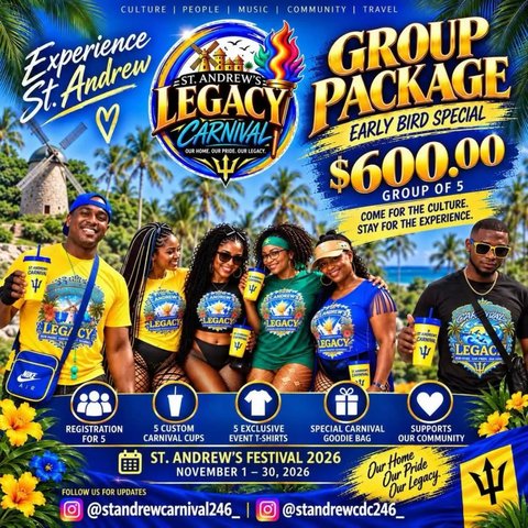 Event poster for St. Andrew's Legacy Carnival