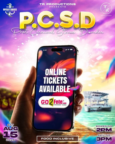 Event poster for P.C.S.D Post Carnival Stress Disorder