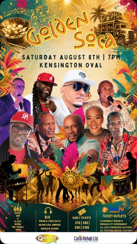 Event poster for Golden Soca Crop Over Big Tune