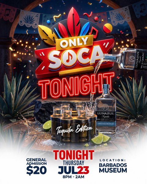 Event poster for Only Soca